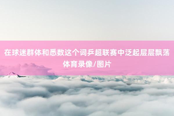 在球迷群体和悉数这个词乒超联赛中泛起层层飘荡体育录像/图片