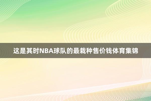这是其时NBA球队的最栽种售价钱体育集锦