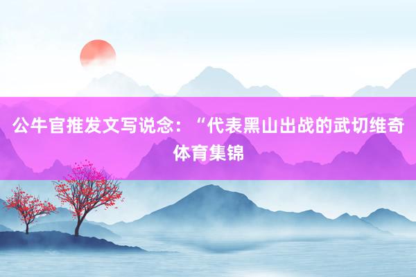公牛官推发文写说念：“代表黑山出战的武切维奇体育集锦